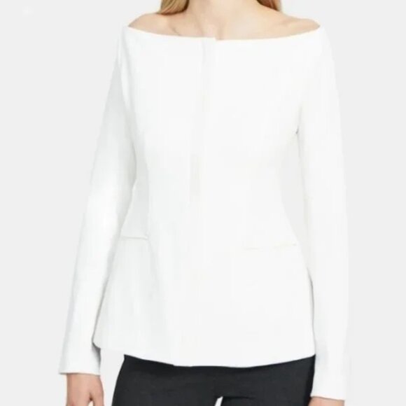 Theory Cream Off the Shoulder Jacket, US 0 - Picture 3 of 3